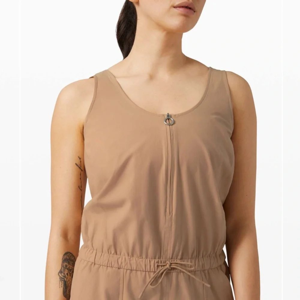 Lululemon Beige Shift in Time Cross Back Jumpsuit Sz 6 - Picture 2 of 16